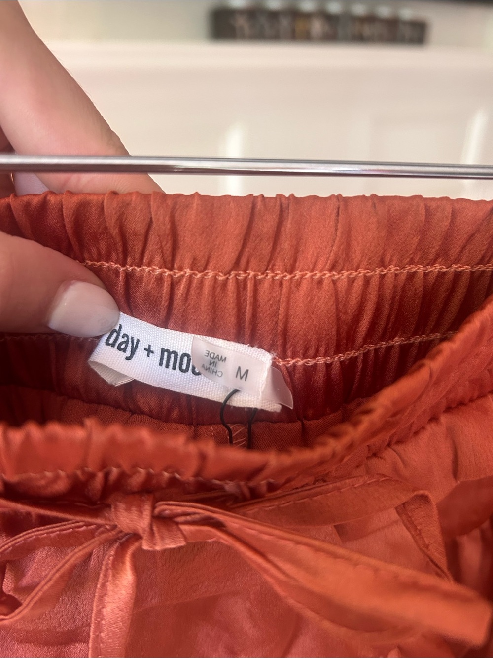 Tiered Ruffle Mini Skort — Rust Orange - Picture 3 of 3